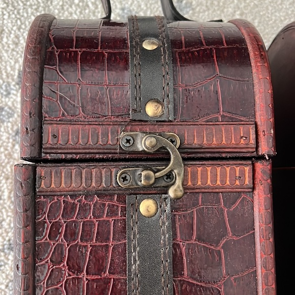 Wine wood holder carrier box Set of 4 - Picture 2 of 8